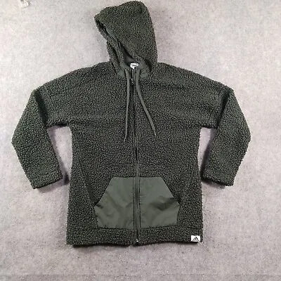 Buy Adidas Jacket Womens M Green Fleece Deep Pile Sherpa Zip Hoodie Lined Outdoor • 14.01£