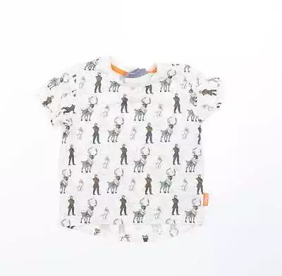 Buy Disney Boys White Cotton Basic T-Shirt Size 2-3 Years Round Neck - Frozen 2 • 5.50£