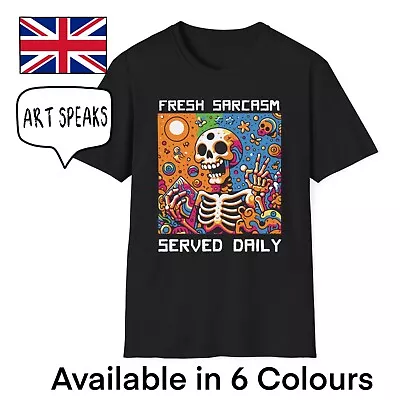 Buy Boho Skeleton Sarcasm Women’s T-Shirt Teen Unisex Psychedelic Hippie Funny Gift • 15.99£