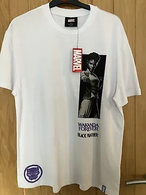 Buy OFFICIAL Men’s - Black Panther Wakanda Forever Marvel White T-Shirt - Size Small • 9.99£