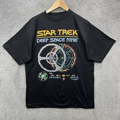 Buy Vintage Star Trek T Shirt Mens Large Black Graphic 1993 Deep Space Nine • 33.99£