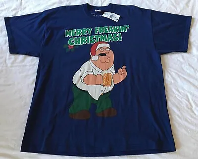 Buy Christmas T Shirt 3XL Mens Merry Freakin Family Guy F&F Navy Multi BNWT • 3.25£
