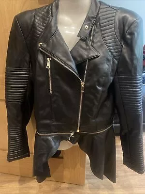 Buy Forever Unique ‘Lily’ Quirky 2 Way Vegan Leather Biker Jacket Size 8  • 19.99£
