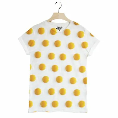 Buy Batch1 Fried Eggs All Over Fashion Photo Food Print Novelty Unisex T-Shirt • 20£