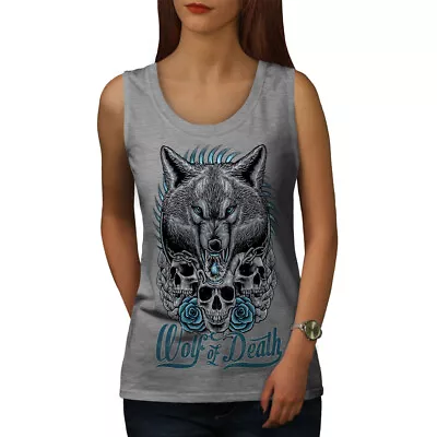 Buy Wellcoda Wolf Of Death Art Animal Womens Tank Top,  Athletic Sports Shirt • 15.99£