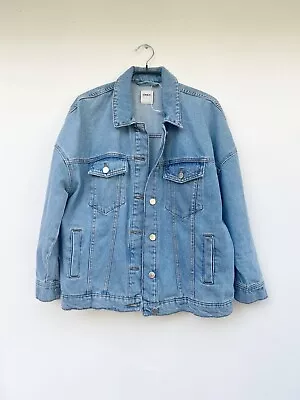 Buy ONLY Blue Denim Jacket With Silver Buttons & 2 Front Pockets, Sz XS • 7£