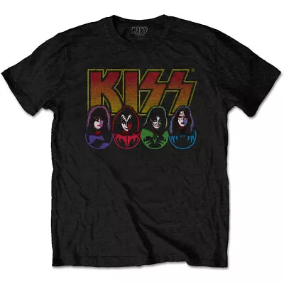 Buy Kiss Logo, Faces Icons Black T-Shirt NEW OFFICIAL • 15.19£