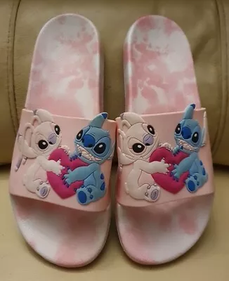 Buy Disney Stitch & Angel Ladies Sliders Sandal Tie Dye Summer Beach Slipper PRIMARK • 12.50£
