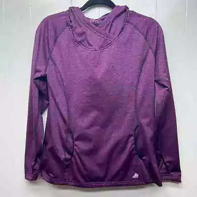 Buy FREE2B Activewear Women's Purple Hooded Long Sleeve Pullover Size Medium • 24£