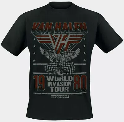 Buy Official Van Halen T Shirt 1980 Invasion World Tour Black Vintage Classic Rock • 14.88£
