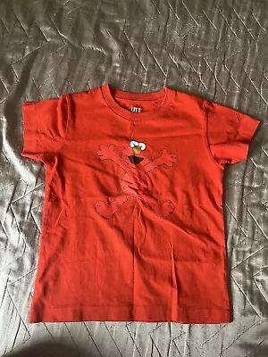 Buy Boys Kaws Sesame Street UT Uniqlo T Shirt Red 5-6 Years • 0.99£