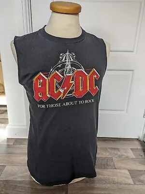 Buy Original Vintage AC/DC  For Those About To Rock  Tour T-Shirt/Vest 1980's • 65£