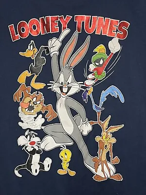 Buy Looney Tunes T-Shirt Women Large Top Blue Bugs Bunny Tweety Tasmania Devil Daffy • 17.35£