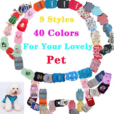 Buy ❤️Dogs Lovely T Shirt Pet Cat Apparel Clothes Spring Summer Puppy Chihuahua Vest • 3.92£
