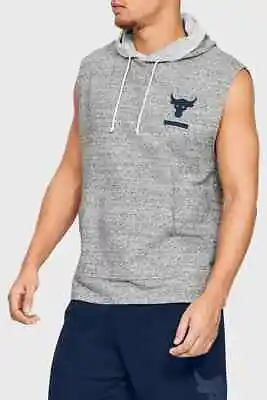 Buy Under Armour UA Men's Project Rock Sleeveless Hoodie Large Gray 1345819 RARE NWT • 52.23£
