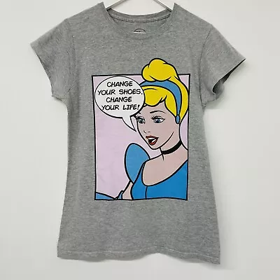 Buy Disney Princess Cinderella Shoes Women's T-Shirt Top Grey Size Medium • 2.99£