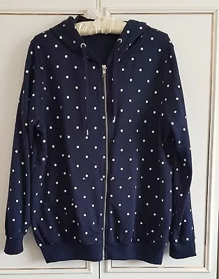 Buy Navy Blue And White Spot Hoodie Top, Jacket, From George. Full Zip, Size 14 • 8£