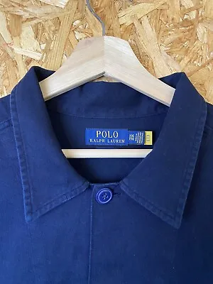 Buy Polo Ralph Lauren NAVY BLUE Lightweight Cotton Twill Chore Jacket Size 2XL • 60£