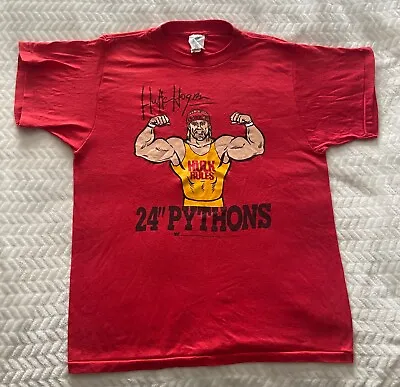 Buy Wwf Hulk Hogan Original 24  Pythons Red T-shirt Size Xl Retro Wrestling Wwe • 39£