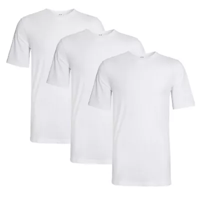 Buy Pack Of 3 Mens Plain Crew Neck T Shirts   Summer Short Sleeve Slim Fit T-Shirt • 9.95£
