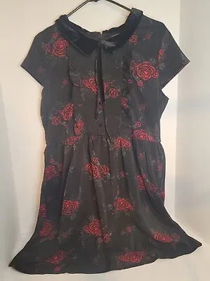 Buy Xl Killstar Rose Skull Pentagram Short Sleeve Dress • 33.15£