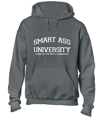 Buy Smart Ass University Hoody Hoodie Funny Joke Novelty Gift Present Design New • 16.99£