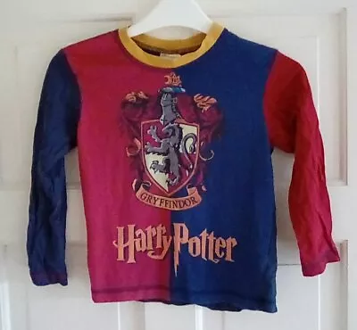 Buy Harry Potter Gryffindor Pyjama Set Long Sleeve Blue & Red Size Age 5-6 Years • 5.95£