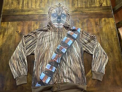 Buy Chewbacca Star Wars Zip Up Hoodie Face Mask Youth Size Medium Costume Jacket • 4.72£