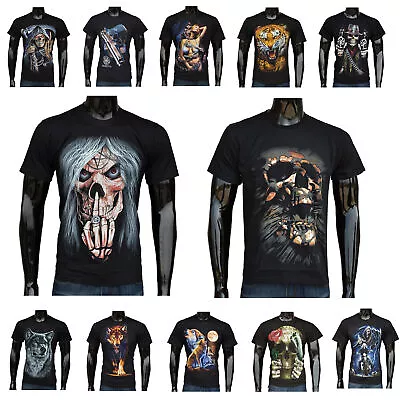 Buy Men 3D Print Funny Skull T-Shirt Stylish Short Sleeve Tee Round Tops Halloween • 8.59£