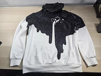 Buy Spilled Milk Space Galaxy Pullover Hoodie Hoody Black/White Men's Size L Large • 10.99£