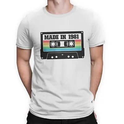 Buy 42nd Birthday T-Shirt Made In 1981 Retro Funny Gift For Him Tape Mens Top Tee • 6.99£