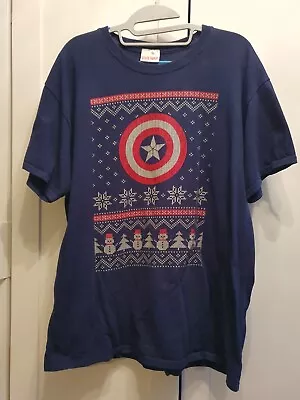 Buy Unisex Men's Size Large Captain America Christmas T Shirt • 4.99£