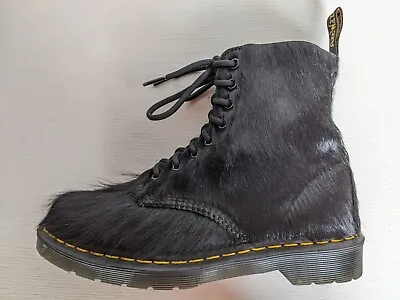 Buy #2 Doc Dr. Martens Horsey Black Long Hair Boots Pony Hair Leather Rare Size 5uk • 255.76£