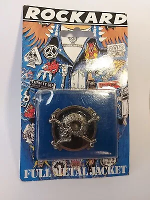 Buy Rockard Heavy Metal Skull Pin Badge Rare 1993 Full Battle Jacket  • 29.05£