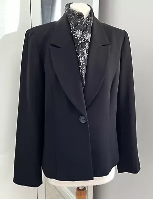 Buy Roman Originals Jacket Size 16 Women’s Black Smart Blazer Single Breasted Coat • 5.32£