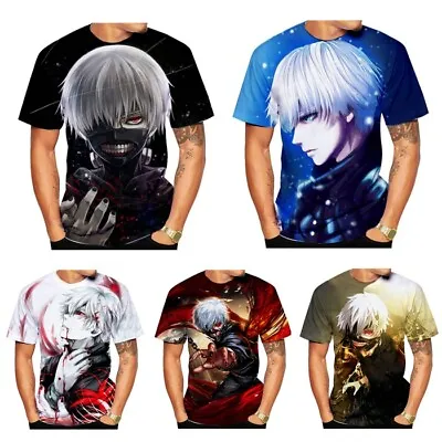 Buy Womens/Mens Tokyo Ghoul 3D Print Casual T-Shirt Short Sleeve Tops Tee S-5XL • 9.59£