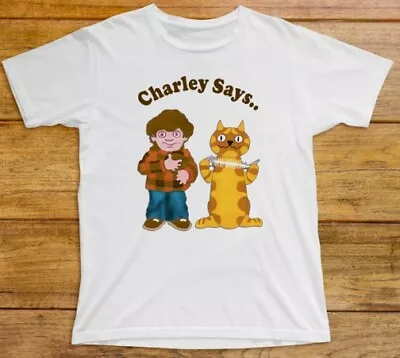 Buy Charley Says T Shirt 547 Retro 70s Animation Boy Cat Strangers Prodigy Matches • 12.95£