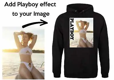 Buy Custom Playboy Hoodie Personalised Any Image Picture Gift Boyfriend • 19.99£