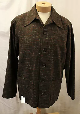 Buy 1940/50's Mens Style Casual Jacket Brown Atomic Fleck 40s Reenactment Rockabilly • 85£