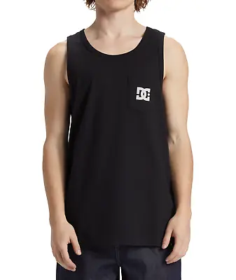Buy Dc Shoes Mens Vest. Star Pocket Black Cotton Sleeveless Gym Tank Top T Shirt S24 • 21.99£
