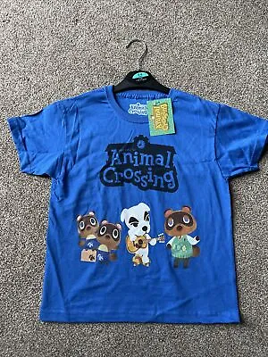 Buy Animal Crossing Kids Royal Blue T-shirt 5-6 Years Nintendo Gaming • 6£