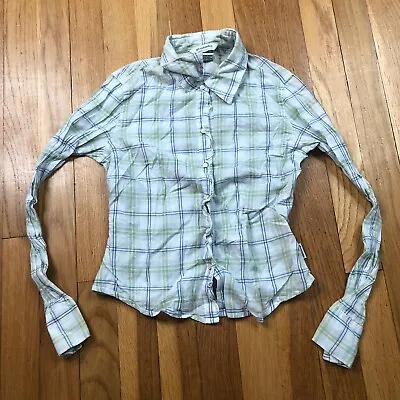Buy Abercrombie Flannel Girls Small Long Sleeve Button Up Shirt Green Top Cotton • 13.89£
