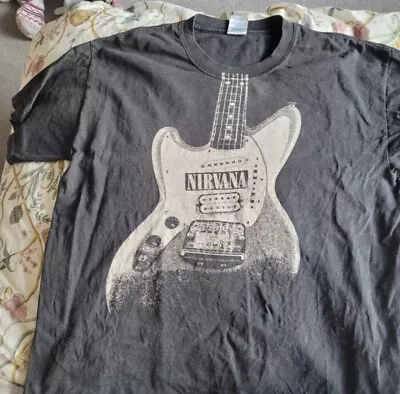 Buy Vintage 90’s Nirvana Kurt Cobain Guitar T-shirt- Size Large • 35£
