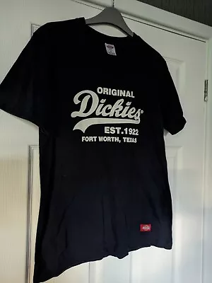 Buy Authentic Mens Original Dickies T-shirt Size Med - Navy Blue With White Logo VGC • 5.95£