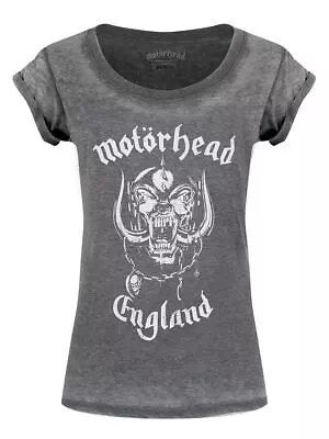 Buy Motorhead T-shirt England Burnout Women's Grey • 16.99£