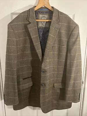 Buy House Of Cavani Men's Blazer Jacket UK Size 50 Slim Fit Brown Tweed Check Design • 29.99£