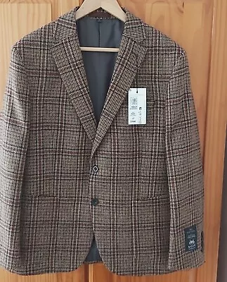 Buy Marks & Spencer Sartorial Pure New Wool Check Blazer Jacket 42 Short • 45£