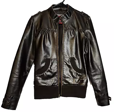 Buy Dark Brown Bomber Jacket Vanity Brand Women's Polyurethane Small • 9.79£