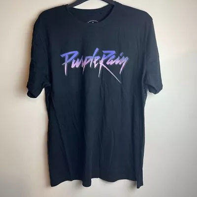 Buy Adults Unisex Black Purple Rain Graphic Print T Shirt Size M • 8.49£