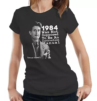 Buy 1984 Was Not Supposed To Be Tshirt Fitted Ladies - George Orwell, Big Brother • 9.79£